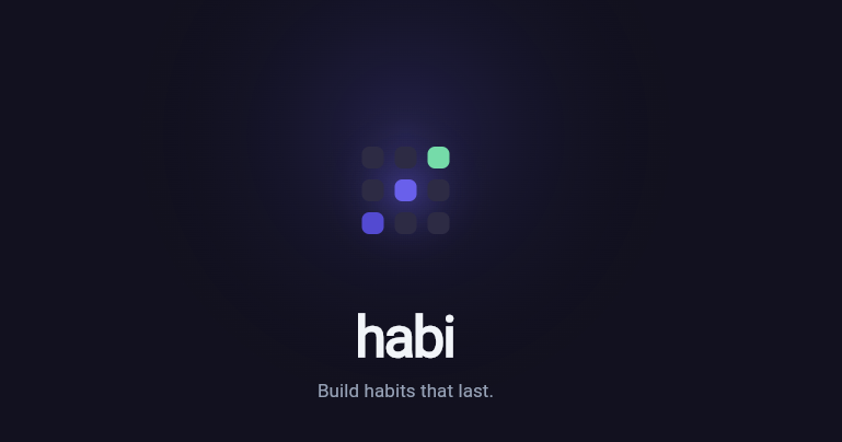 HabiCrew's splash screen — app icon and the tagline "Build habits that last."